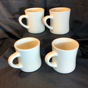 Vintage STYLE Serami coffee mugs cream/white color  Thick ceramic